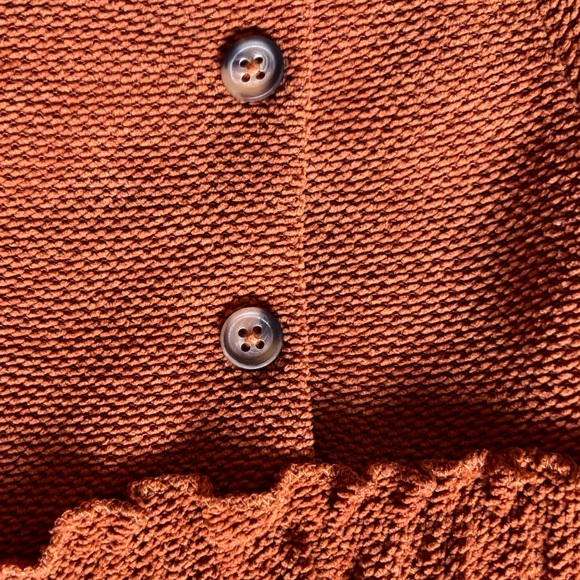 ZARA Baby Ruffle Pleated A-Line Double Layered Waffle Knit Long Sleeve Dress - Picture 6 of 10